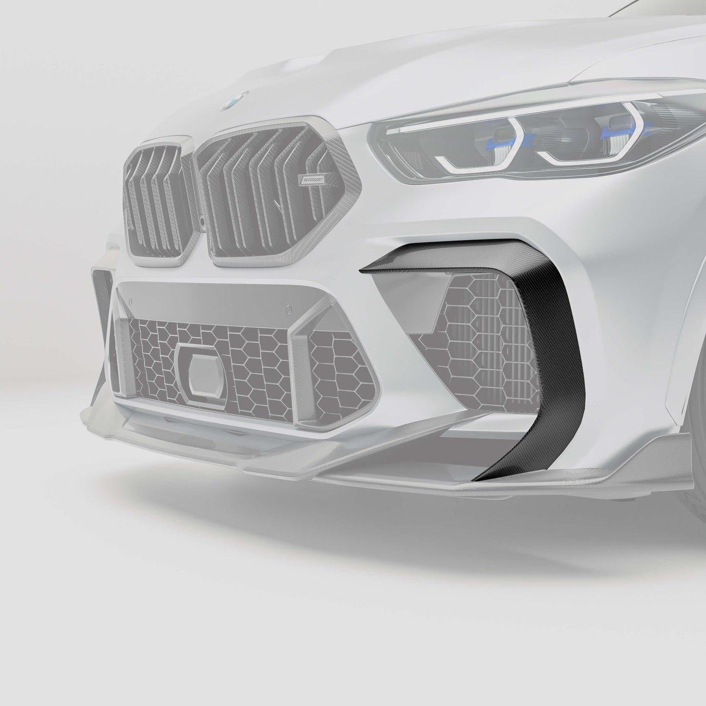 BMW X6M F96 Pre-LCI Carbon Fiber Front Bumper Canards