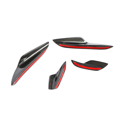 For BMW 3 SERIES E90 E92 M3 E93 carbon fiber Splitter Fins Body Spoiler Canards