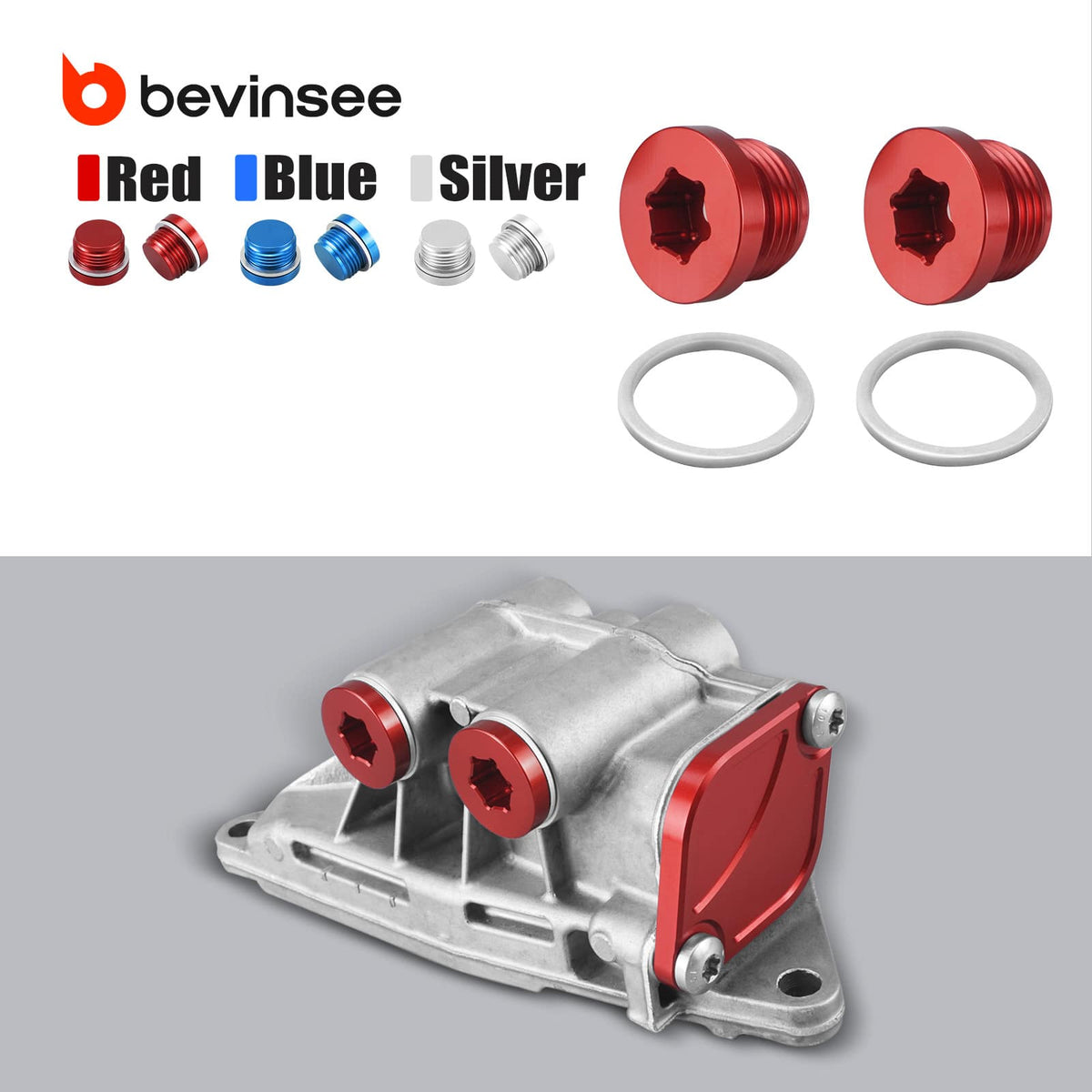 Bevinsee Solid Billet Aluminium Oil Thermostat Housing Plugs – for BMW N54 N55 S55