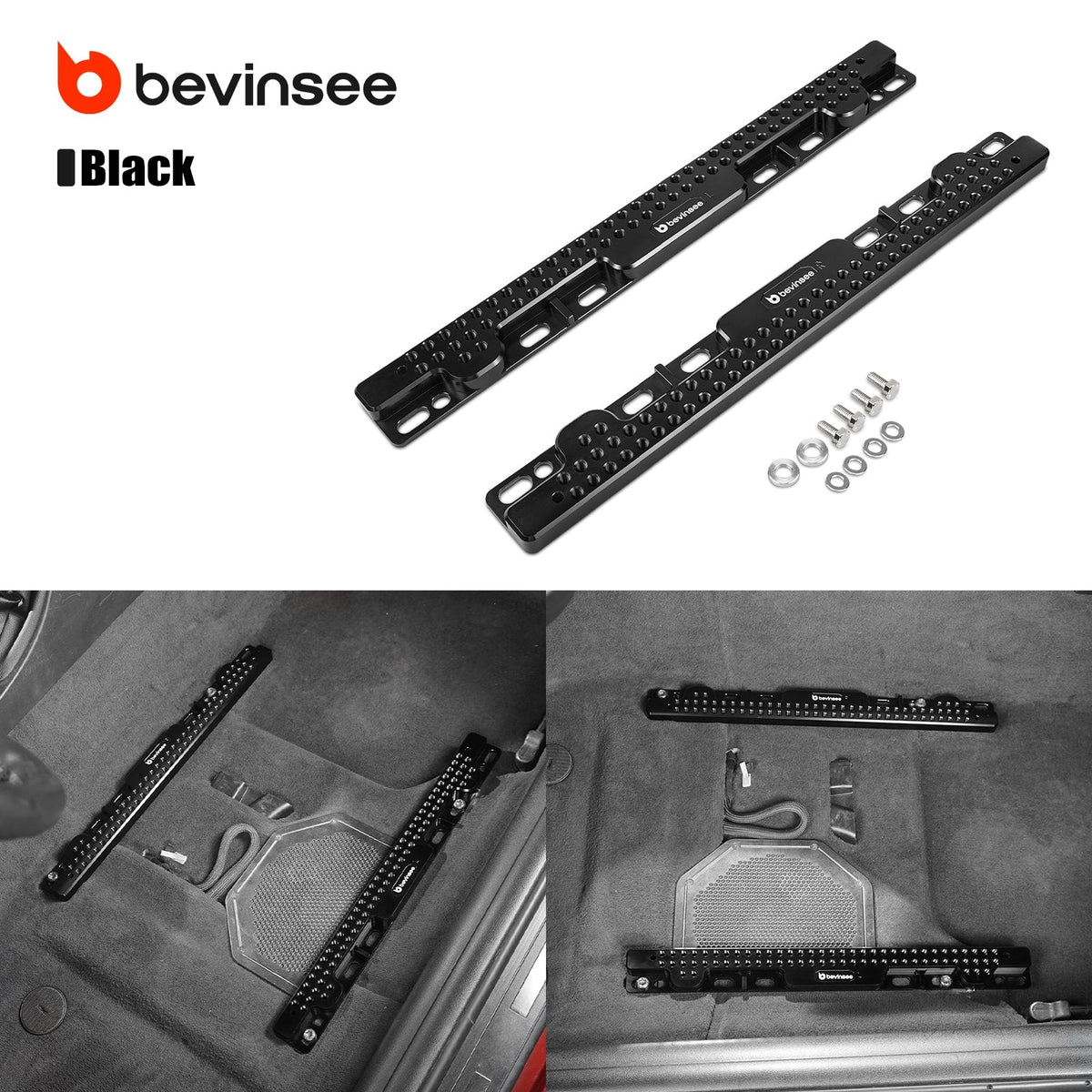 Bevinsee Aluminum Adjustable Seat Floor Mount Adapters & Seat Mount – for BMW E90 E92 E91 E82
