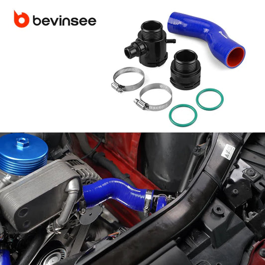 Bevinsee Versterkte Siliconen Bovenste Radiateurslang w/ Aluminium Flens - BMW E9x E8x (N52)
