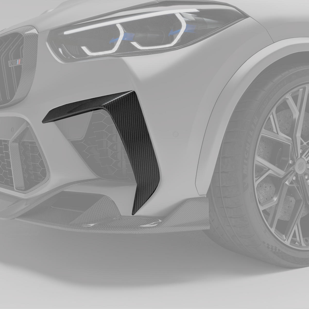 BMW X5M F95 Pre-LCI Carbon Fiber Front Bumper Canards