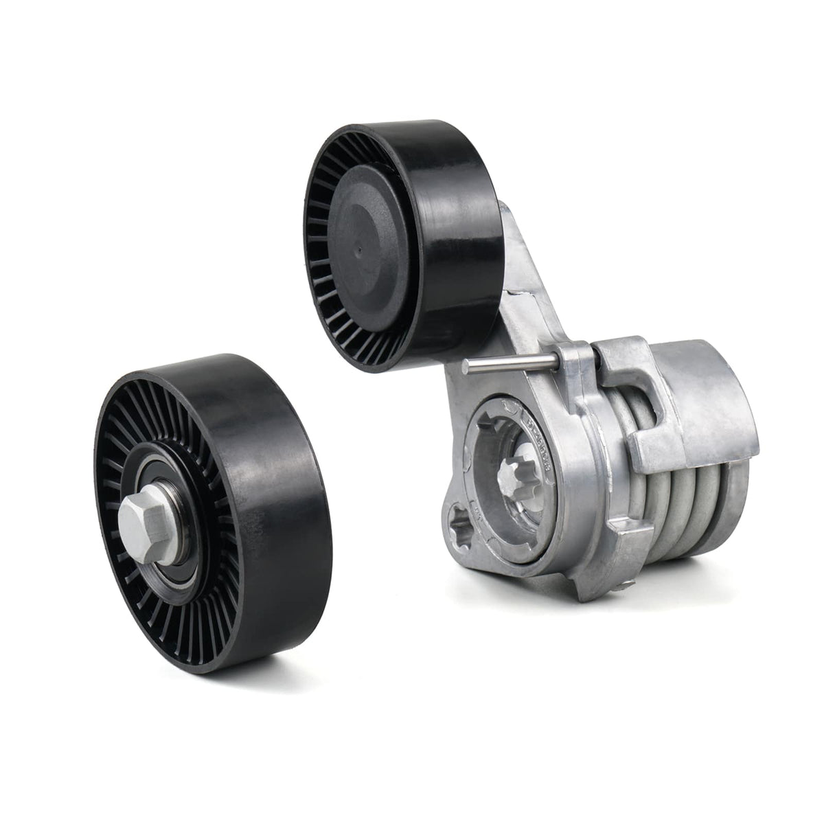 Bevinsee Drive Belt Pulley Tensioner Kit with Bolt – for BMW E90 E91 E92 E93 E60 E83 N52 Engine