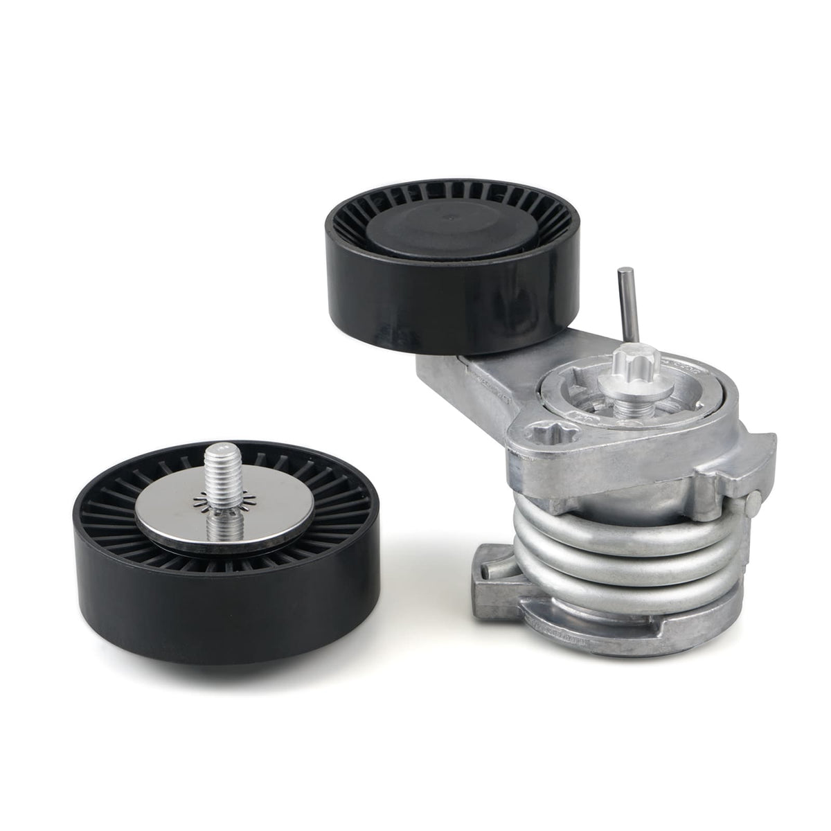Bevinsee Drive Belt Pulley Tensioner Kit with Bolt – for BMW E90 E91 E92 E93 E60 E83 N52 Engine