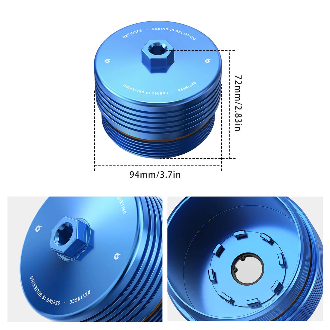 Bevinsee Magnetic Billet Aluminum Oil Filter Housing Cap for BMW N54, N55, S55, N52 & N20