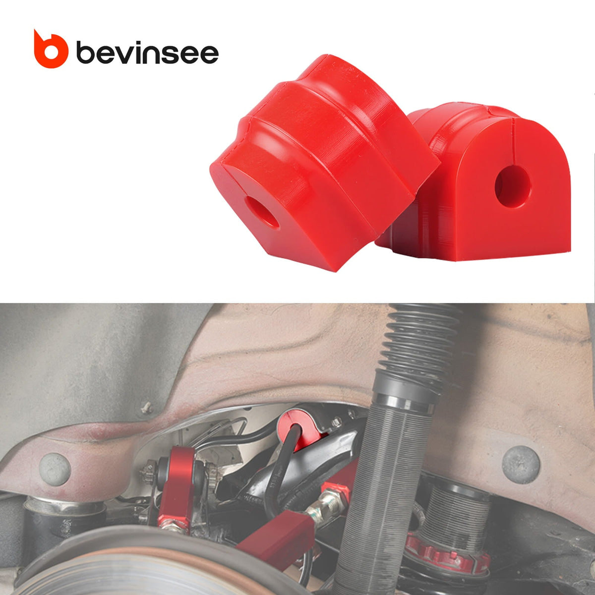 Bevinsee 13mm Rear Anti Roll Sway Bar Poly Bushings – for BMW E81 E82 E88 E90 E92