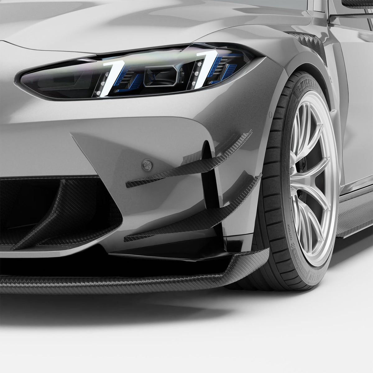 BMW M3 G80 Carbon Fiber Aero Front Bumper Canards