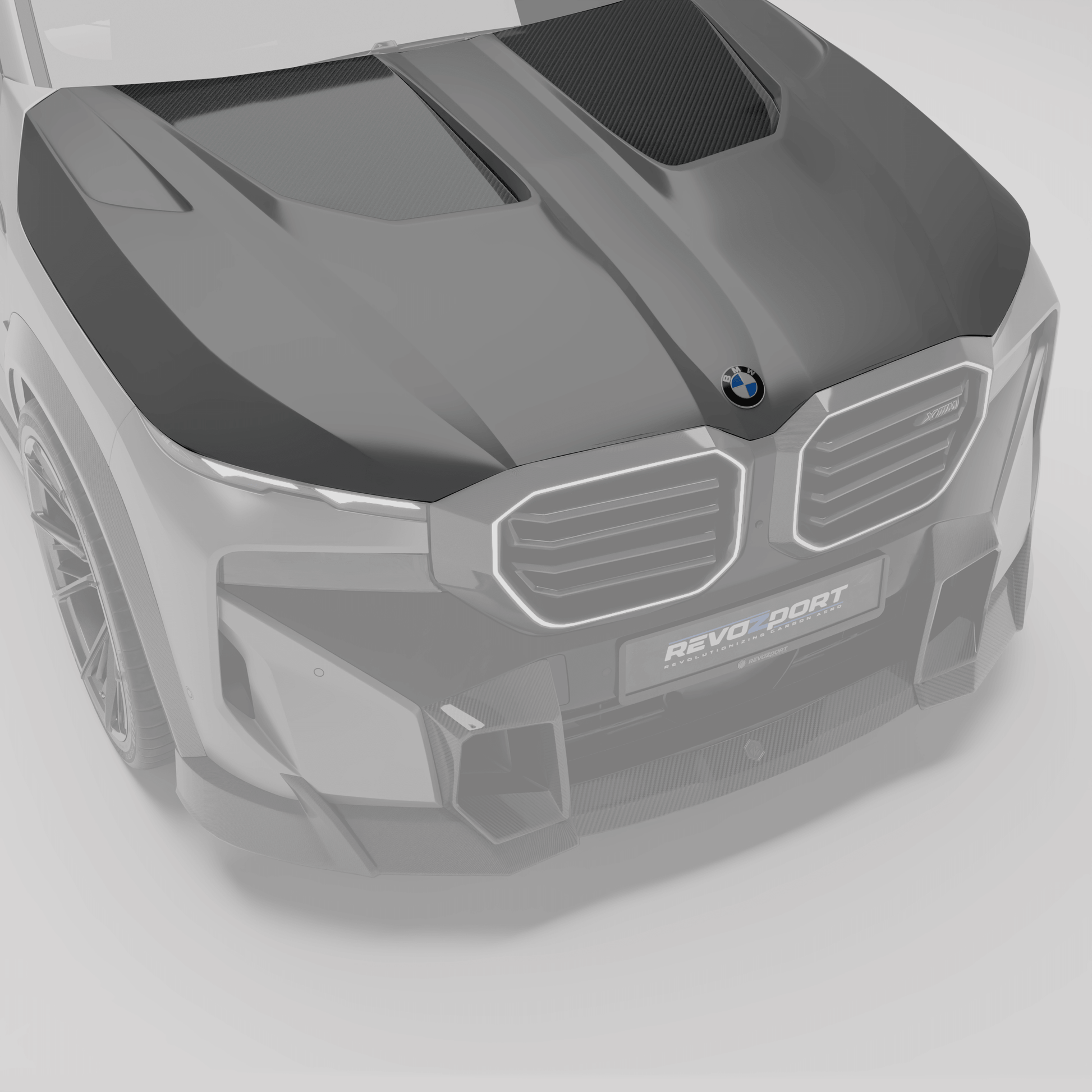 BMW XM G09 carbon fiber hood installed