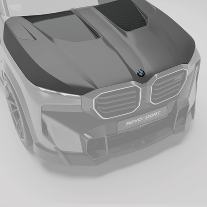 BMW XM G09 carbon fiber hood installed