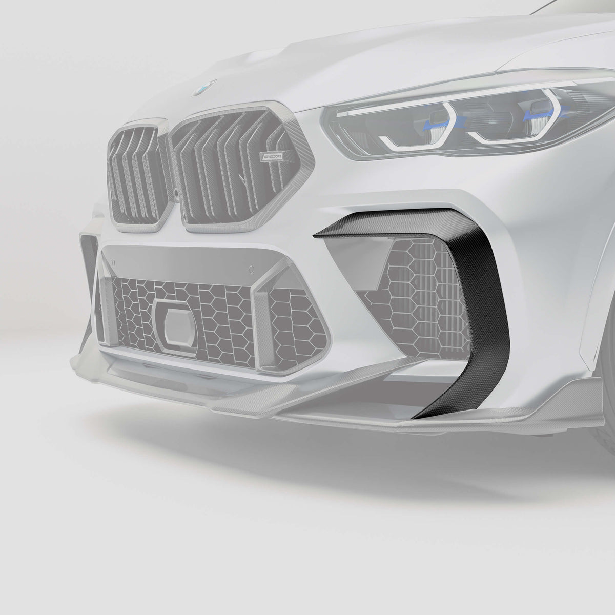 BMW X6M F96 Pre-LCI Carbon Fiber Front Bumper Canards