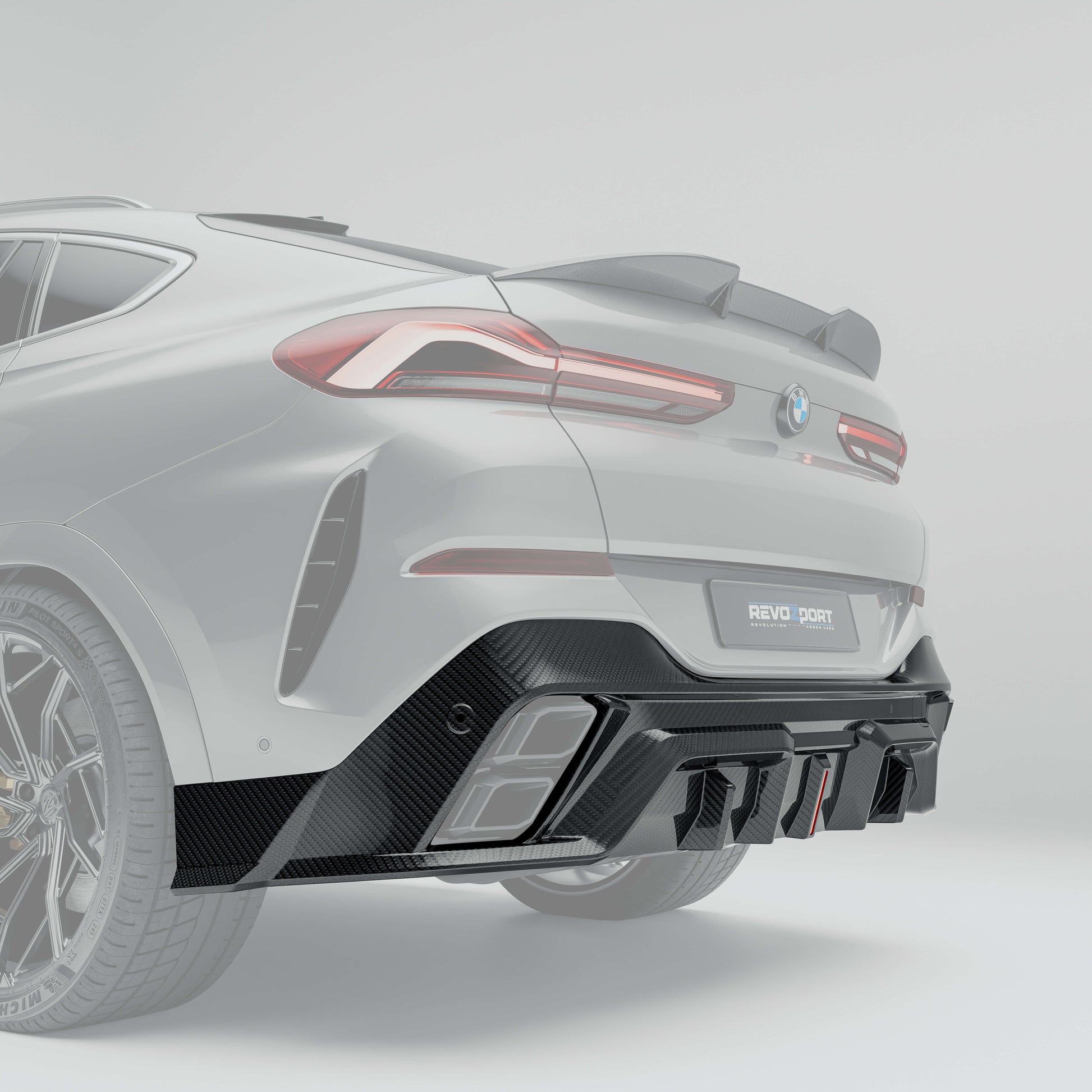 BMW X6 G06 LCI carbon fiber rear diffuser