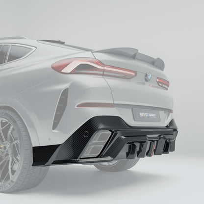 BMW X6 G06 LCI carbon fiber rear diffuser