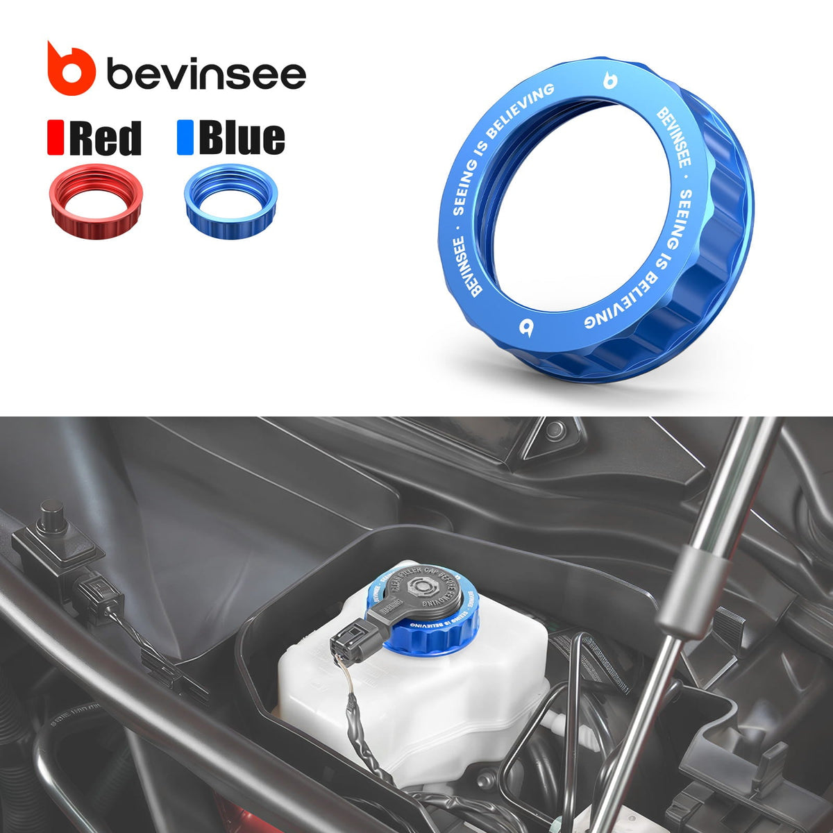 Bevinsee Billet Aluminum Brake Fluid Reservoir Cap – for BMW E82 E88 E90 E92