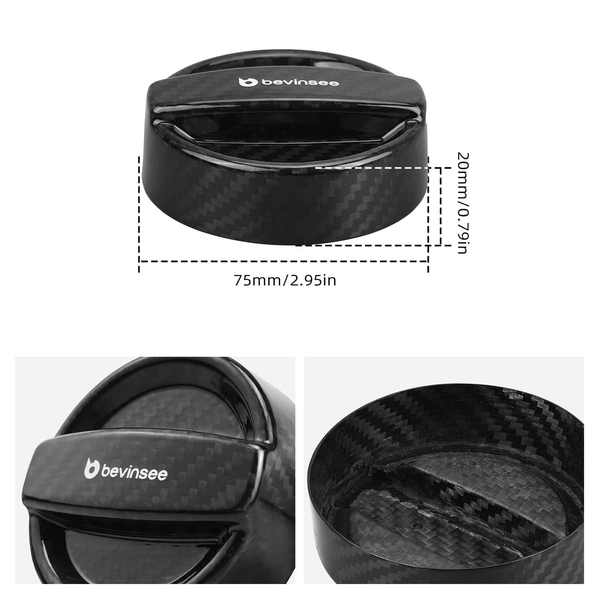 Bevinsee Real Carbon Fiber Oil Cap Cover – for BMW N20 N54 N55 Engine E90 E92 F30 F32 F10