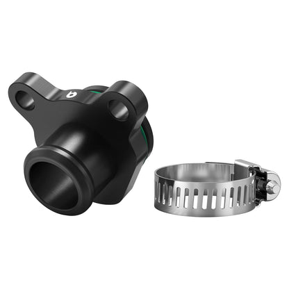 Anodized billet aluminum coolant port fitting - side view