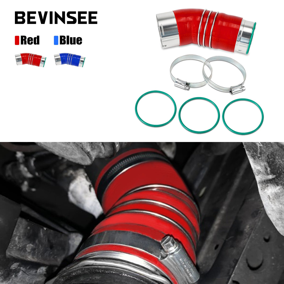 Bevinsee Twin-Turbo Reinforced Silicone Boost Hose – for BMW M57 335D E90 E91 E92