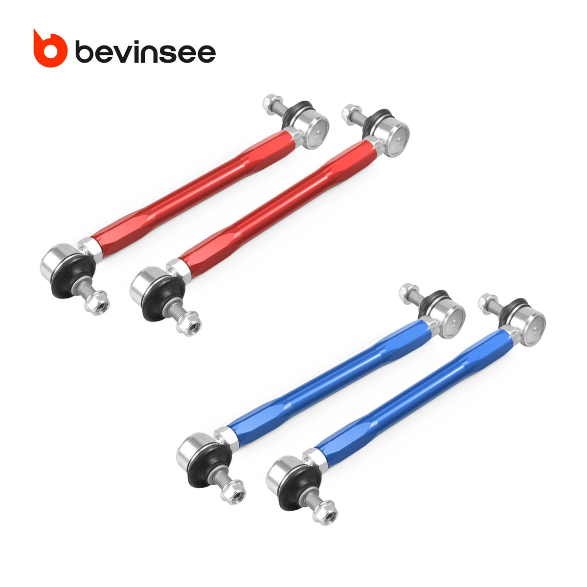 Bevinsee Billet Adjustable Front Sway Bar End Link Kit – for BMW E81 E82 E87 E88 E90 E92 X1 E84 Z4 E89