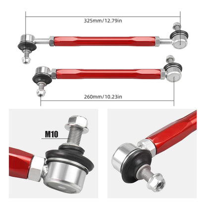 Bevinsee Billet Adjustable Front Sway Bar End Link Kit – for BMW E81 E82 E87 E88 E90 E92 X1 E84 Z4 E89