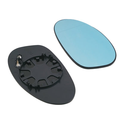 Bevinsee Pair L&R Heated Blue Side Car Door Mirror Glass Fit BMW E90 3 Series