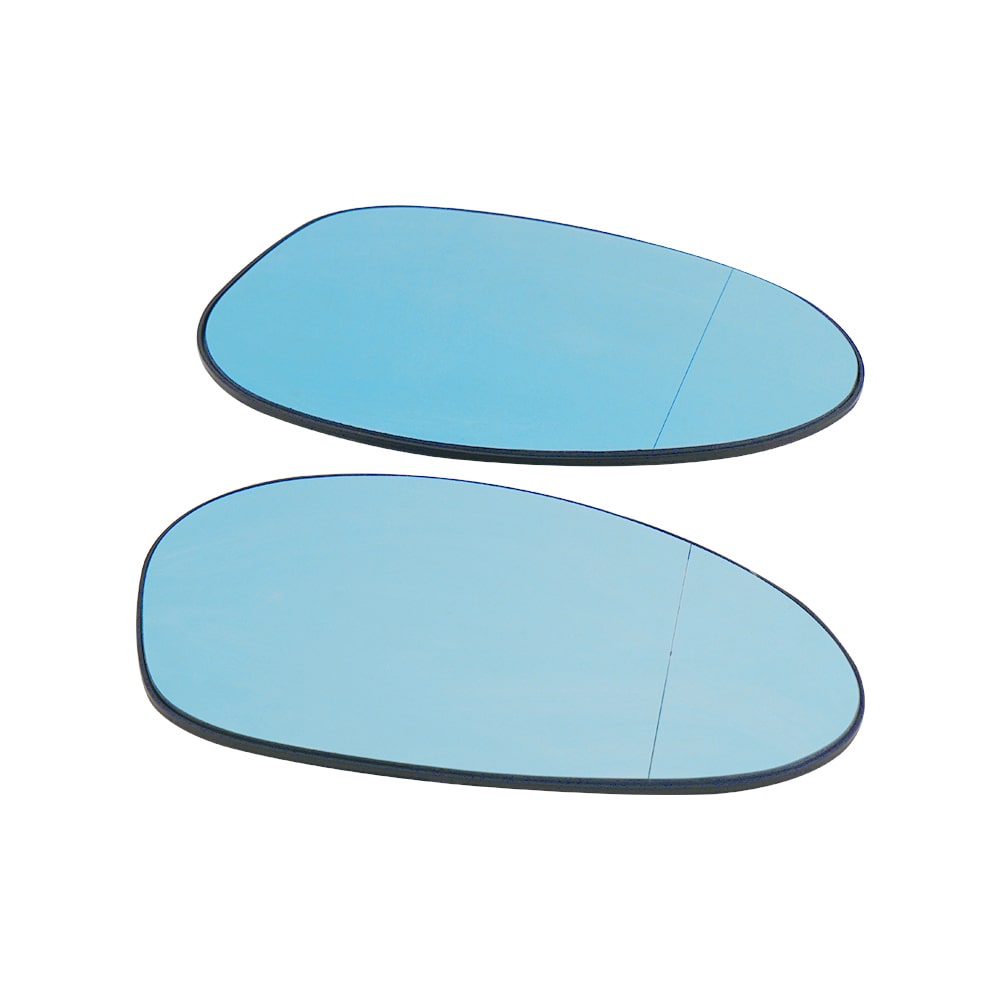 Bevinsee Pair L&R Heated Blue Side Car Door Mirror Glass Fit BMW E90 3 Series