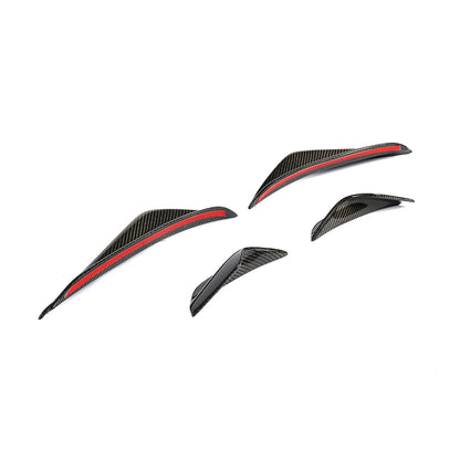 For BMW 3 SERIES E90 E92 M3 E93 carbon fiber Splitter Fins Body Spoiler Canards