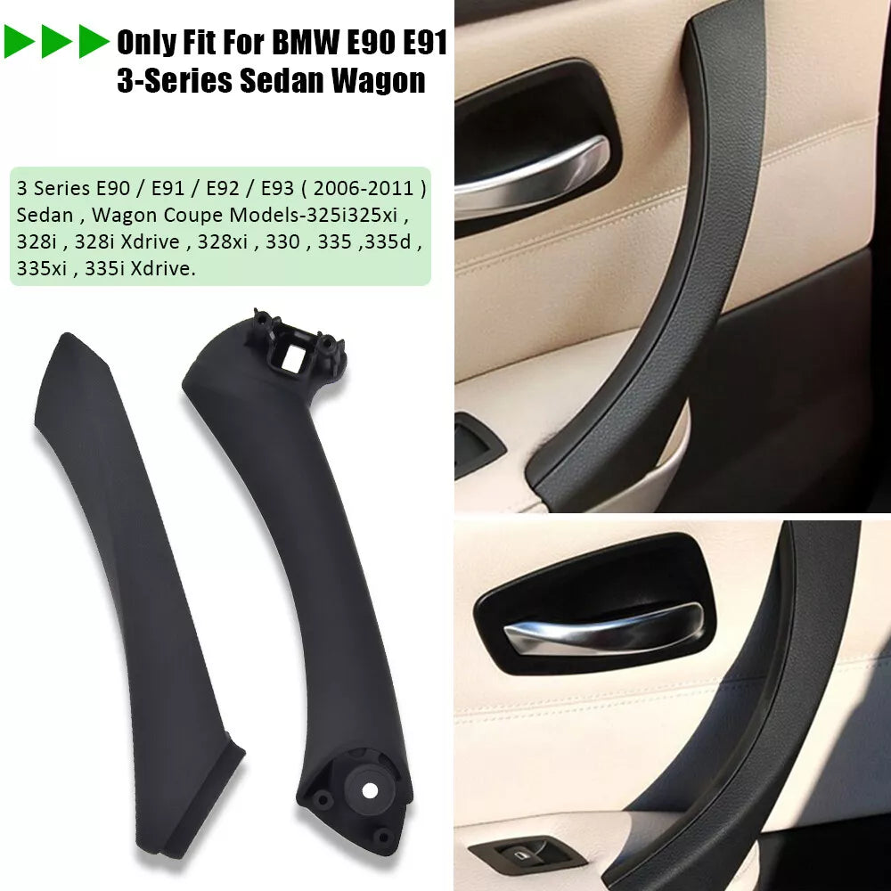 Bevinsee Left Passenger Side Inner Door Panel Handle Bracket Fits BMW 3 Series E90 E91