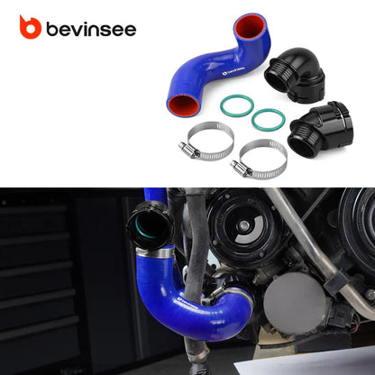 Bevinsee Versterkte Siliconen Onderste Radiateurslang w/ Aluminium Flens - BMW E9x E8x (N52N & N53)