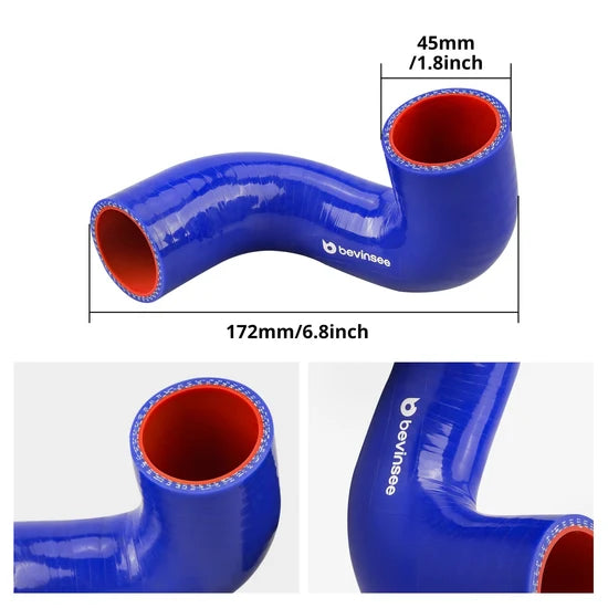 Bevinsee Versterkte Siliconen Onderste Radiateurslang w/ Aluminium Flens - BMW E9x E8x (N52N & N53)