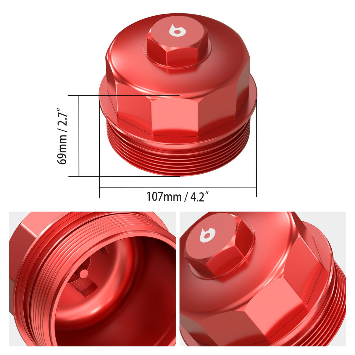 Bevinsee Aluminum Oil Filter Housing Cap – for BMW E90 E92 E93 M3 S65 V8 Engine