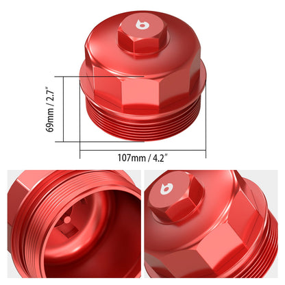 Bevinsee Aluminum Oil Filter Housing Cap – for BMW E90 E92 E93 M3 S65 V8 Engine
