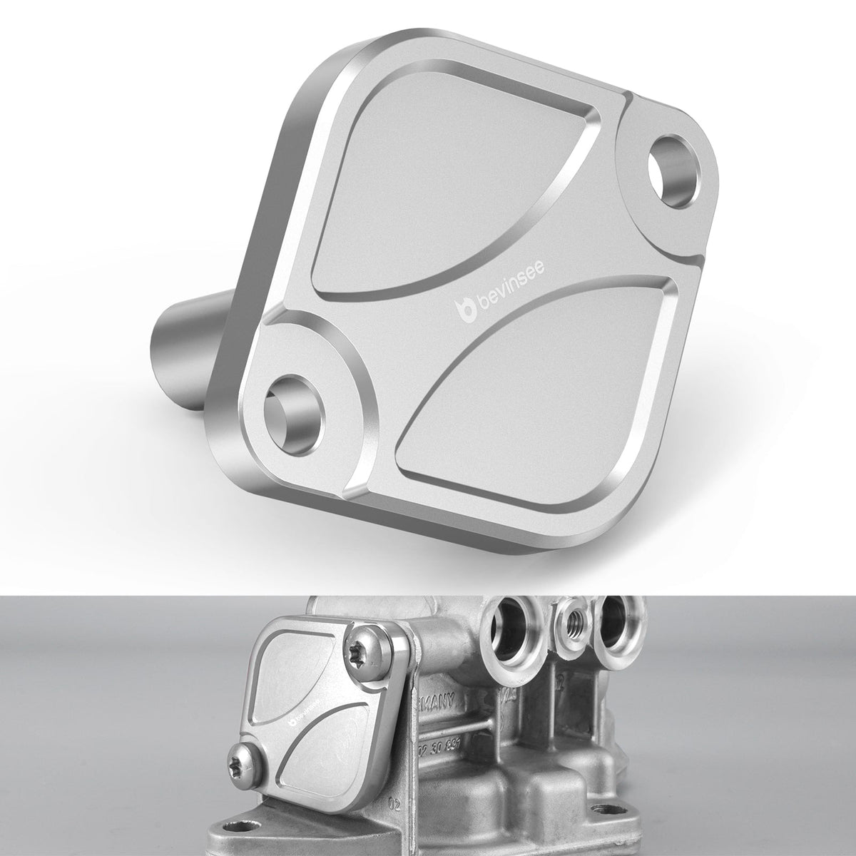 Bevinsee Billet Aluminum Oil Thermostat Housing Lid Cover – for BMW N54 N55 S55 Engine