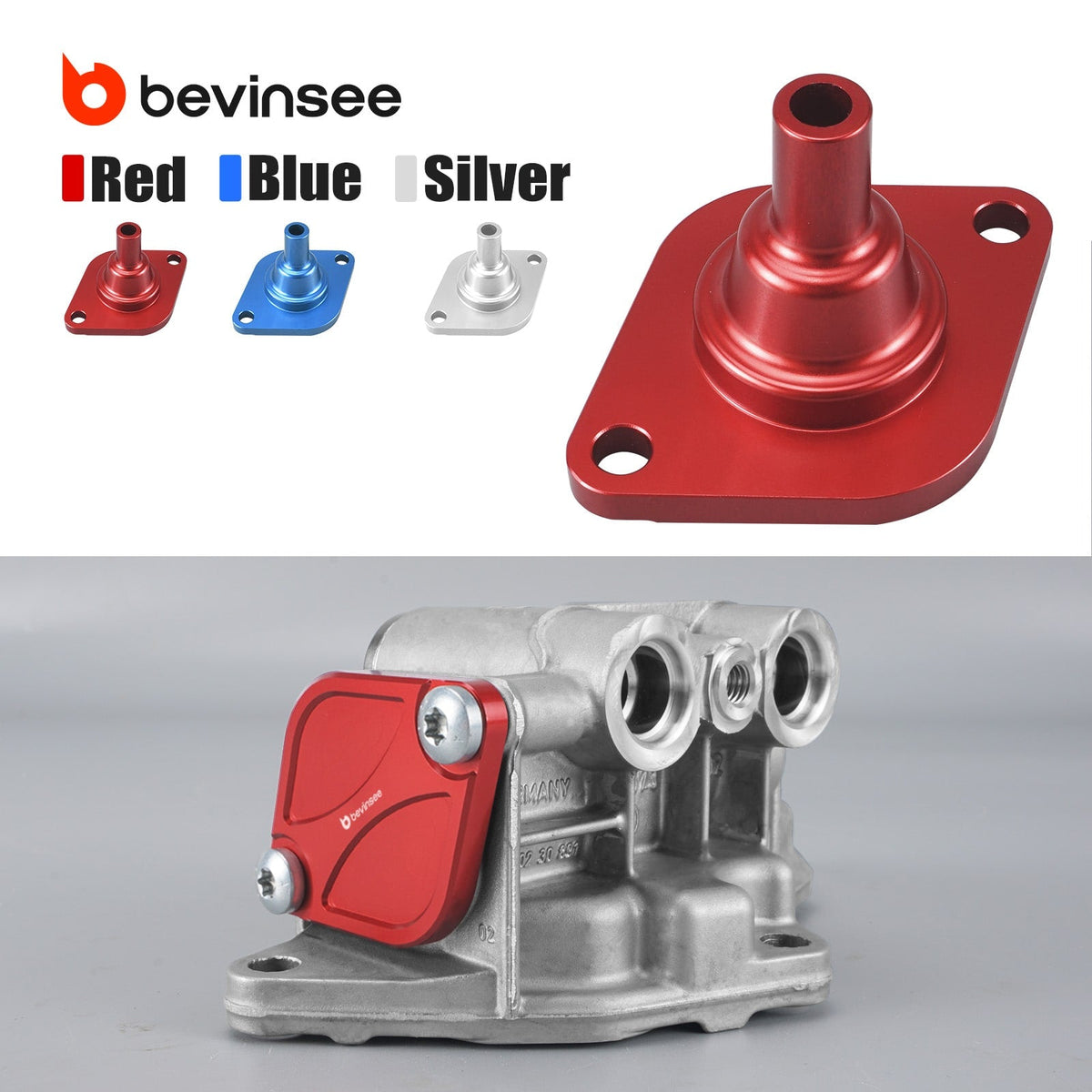 Bevinsee Billet Aluminum Oil Thermostat Housing Lid Cover – for BMW N54 N55 S55 Engine
