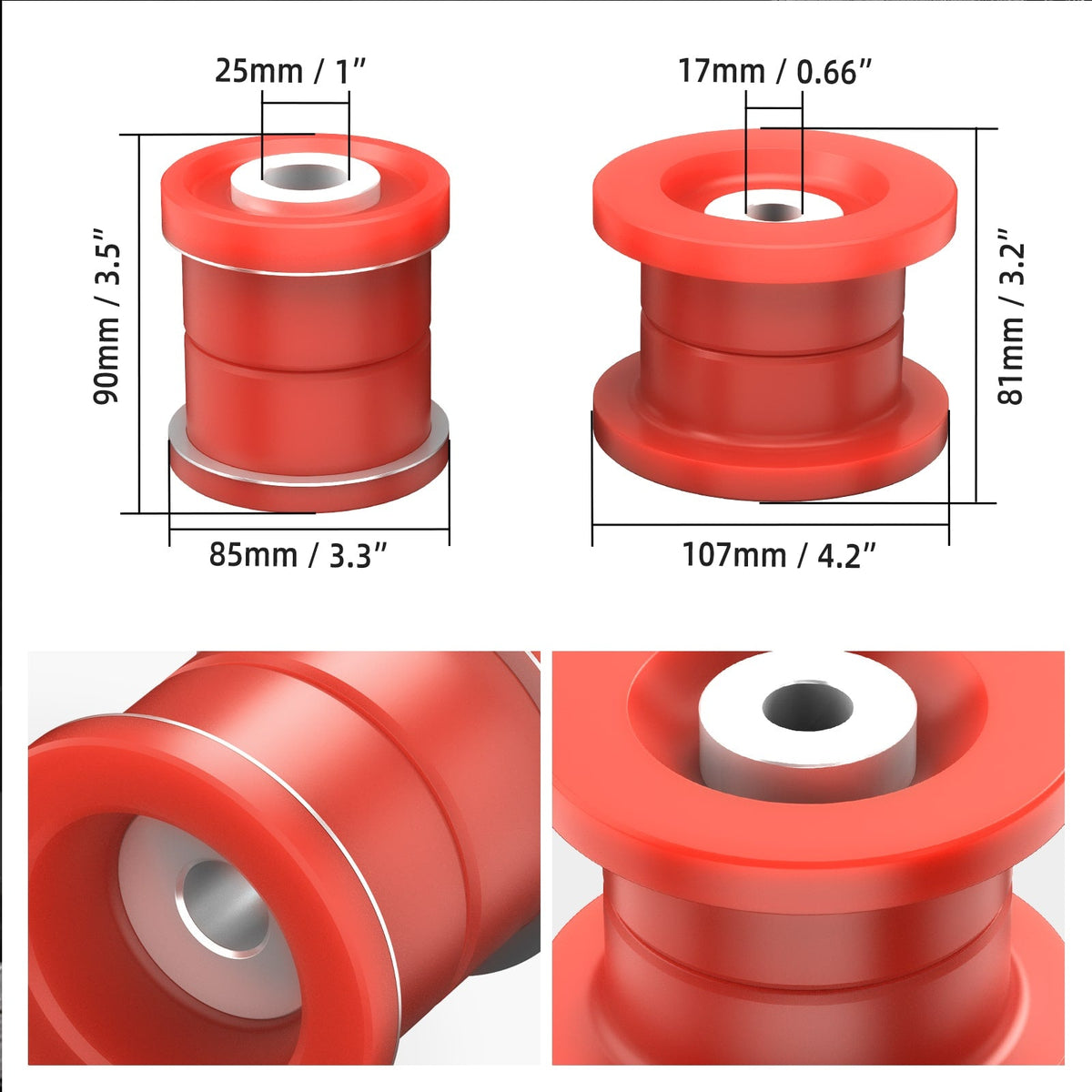 Bevinsee 80A Polyurethane Rear Subframe Bushing Kit Upgraded – for BMW E92 E90 E88 E82 Non-M