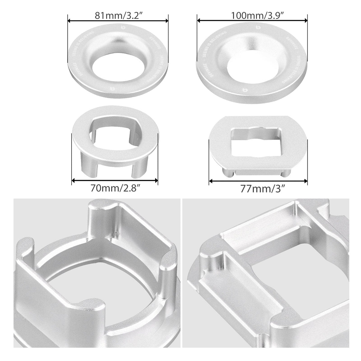 Bevinsee Aluminum Rear Subframe Mount Insert Kit – for BMW E82 E88 E90 E92 None-M