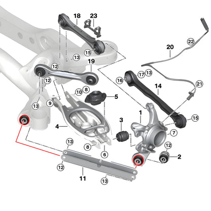 Bevinsee Rear Trailing Arm Bearing Set Upgrade – for BMW E9X E90 E92 M3 E82 E87 E88 1M