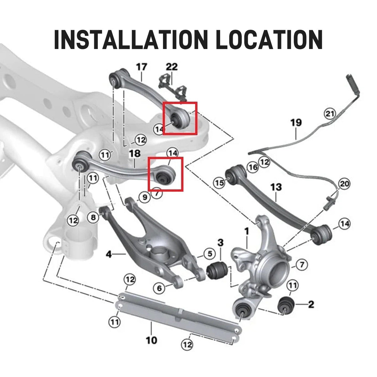 Bevinsee Rear Upper Control Arm Ball Joint Conversion Shims – for BMW E82 E88 E90 E92