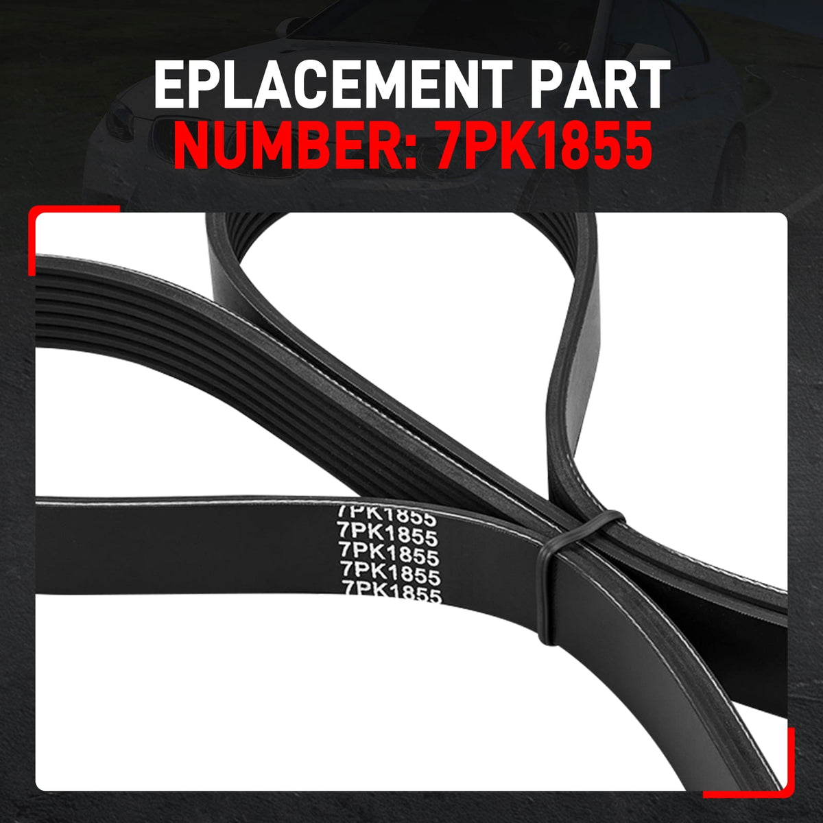 Bevinsee Serpentine Belt Replacement for 7PK1855 – for BMW E90 E92 N54 Engine 335i 1M