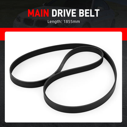 Bevinsee Serpentine Belt Replacement for 7PK1855 – for BMW E90 E92 N54 Engine 335i 1M
