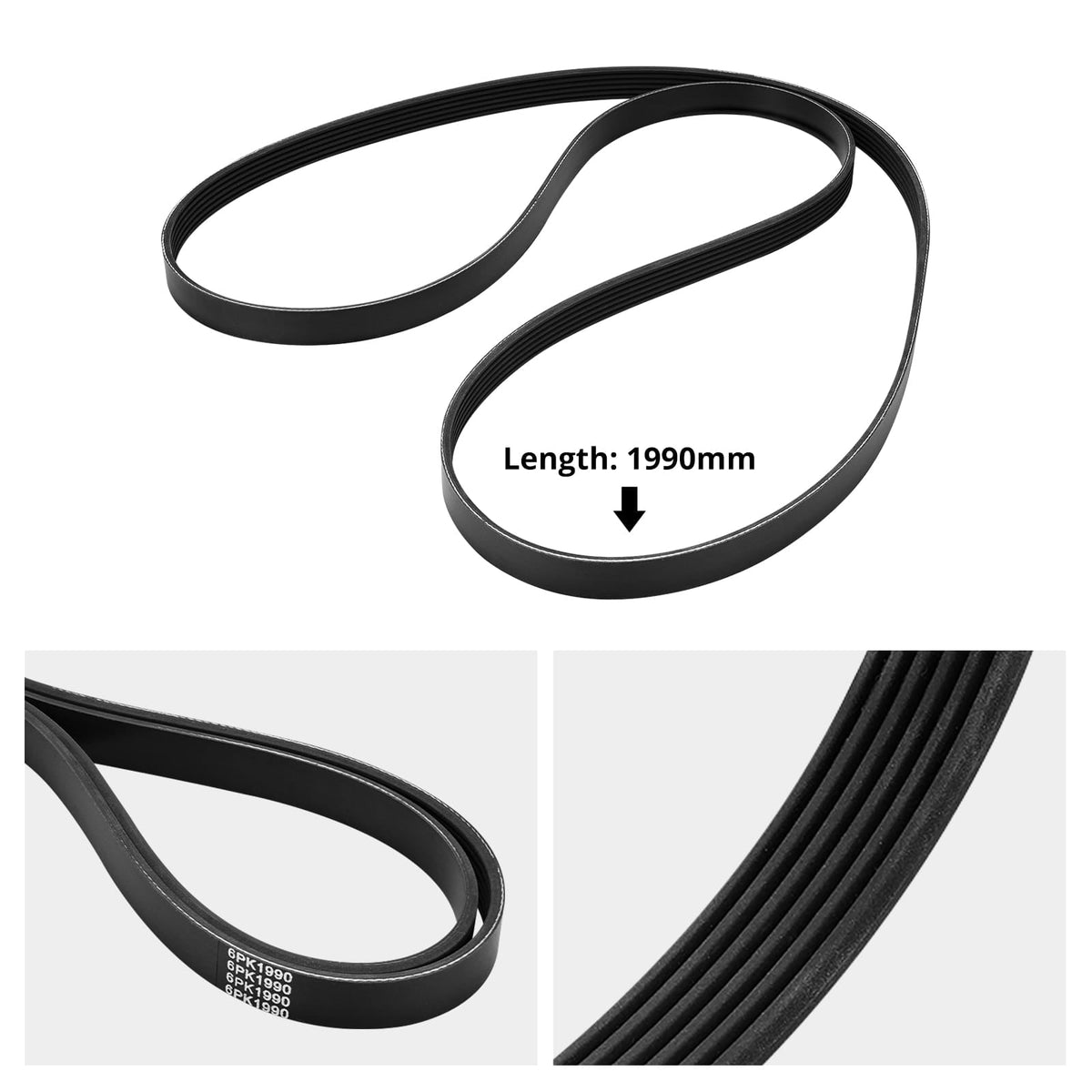 Bevinsee Serpentine Belt Replacement for 6PK1990 – for BMW N52 Engine E90 E92 325i 328i 330i