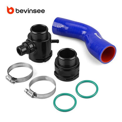 Bevinsee Versterkte Siliconen Bovenste Radiateurslang w/ Aluminium Flens - BMW E9x E8x (N52)