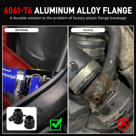 Bevinsee Versterkte Siliconen Bovenste Radiateurslang w/ Aluminium Flens - BMW E9x E8x (N52)